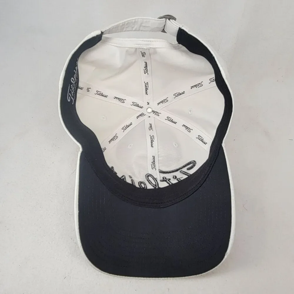 Titleist Miracle Hill Golf Hat Cap Adjustable Buckle Back White Black Embroidery